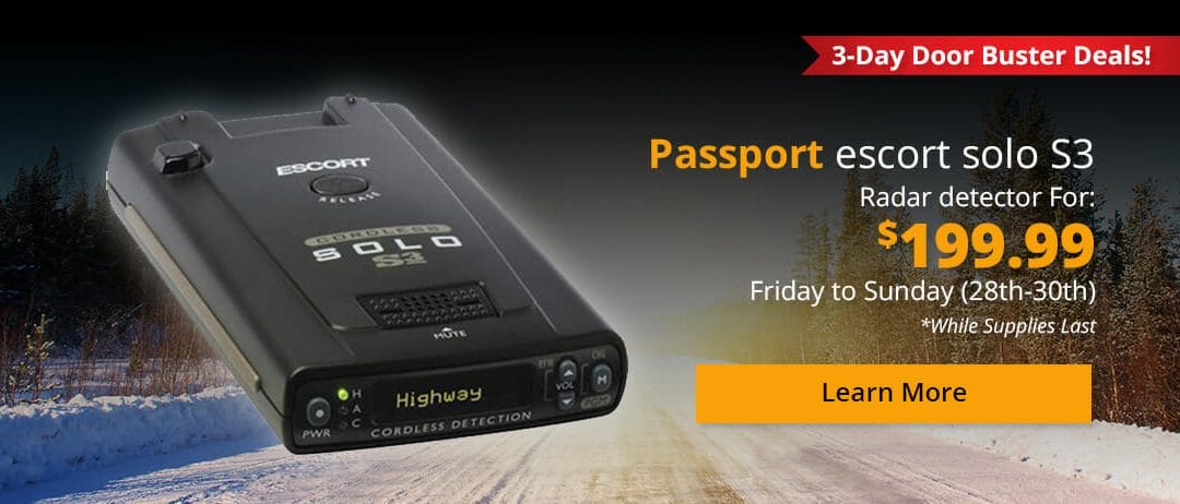 Passport Escort Solo S3 Radar Detector for $199.99