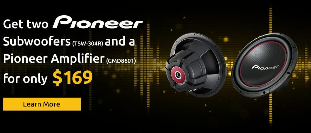 Get Two Pioneer Subwoofers and a Pioneer Amplifier for only $169