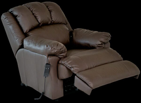 brown leather recliner